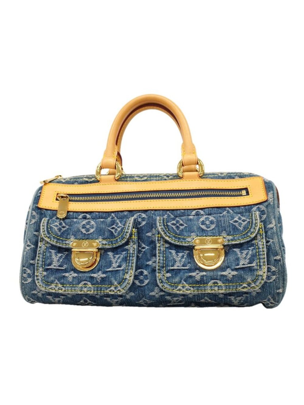 Louis Vuitton Handbag Monogram Denim Neo Speedy Blue